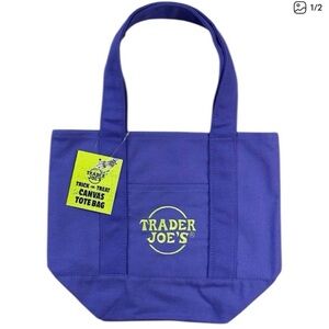 Trader Joe's Purple Canvas Tote Bag